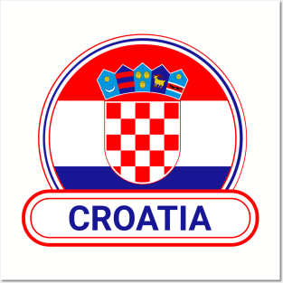 Croatia Country Badge - Croatia Flag Posters and Art